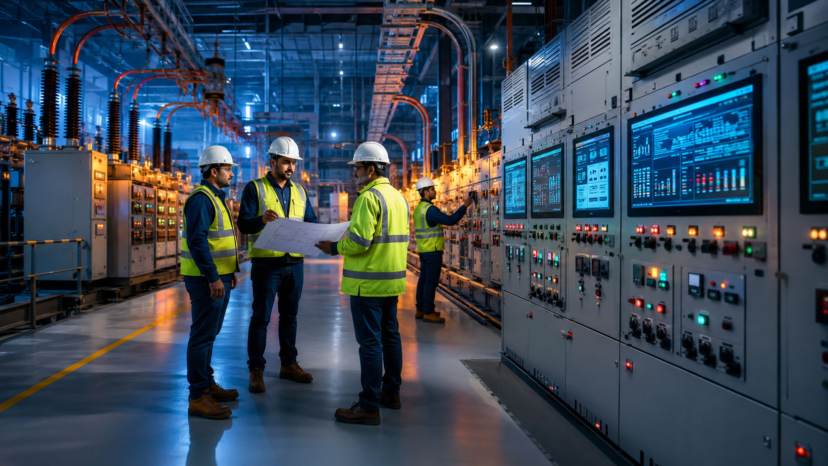 Industrial electrical engineer working on HT and LT electrical installation for commercial and industrial projects across South India