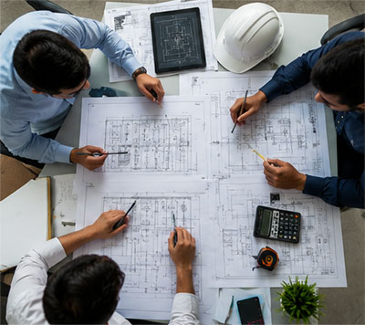 Electrical engineers discussing project planning, electrical consultancy, industrial electrical engineering and turnkey electrical solutions across Karnataka, Kerala, Tamil Nadu, Andhra Pradesh and Telangana